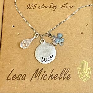 Lesa Michelle Sterling Silver Luck Necklace